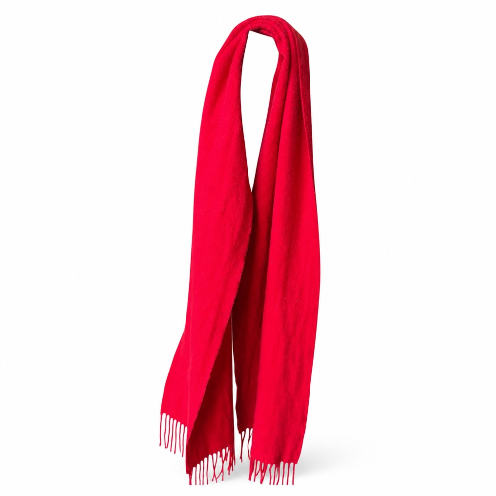 Lochmere 100% Cashmere Fringe Scarf in Red